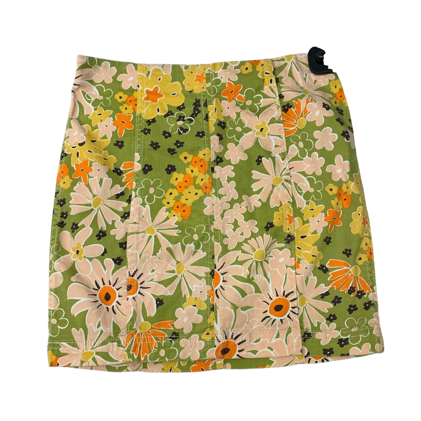 Skirt Mini & Short By Free People In Green & Yellow, Size: S