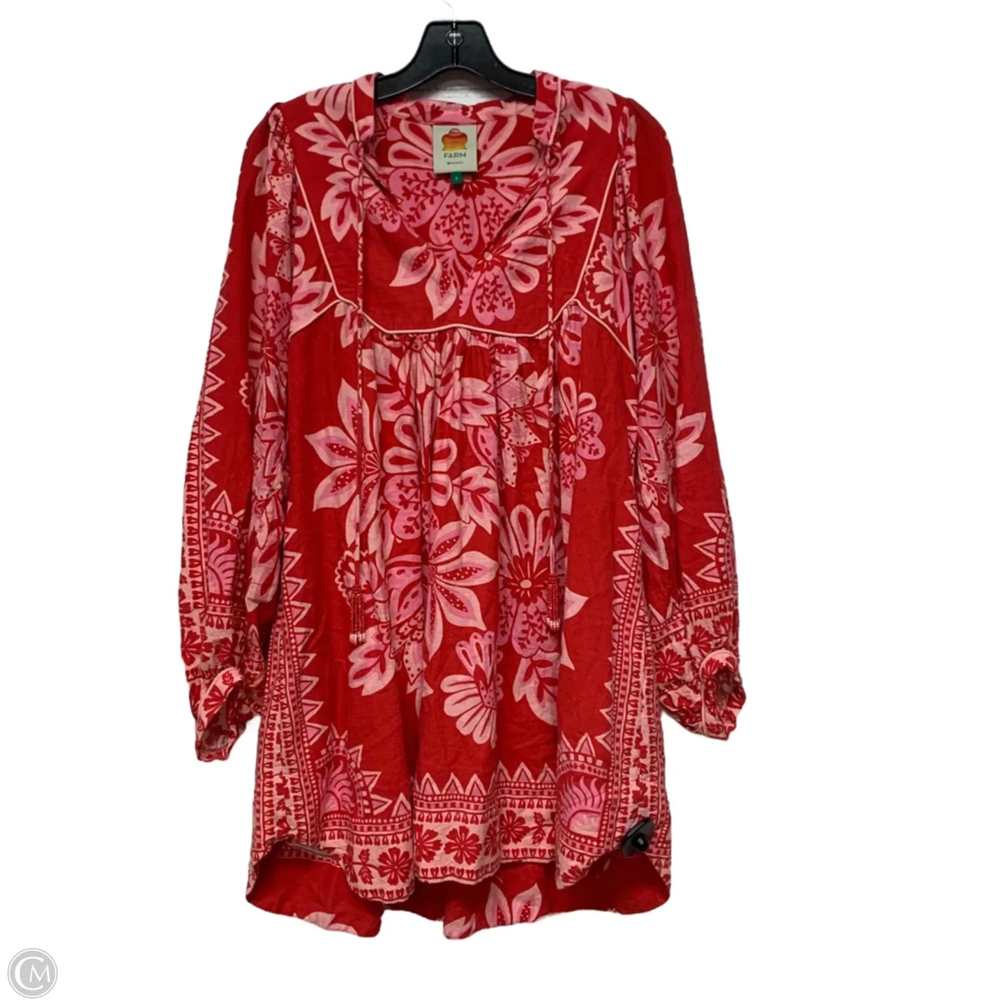 Dress Designer By Farm Rio In Pink & Red, Size: S
