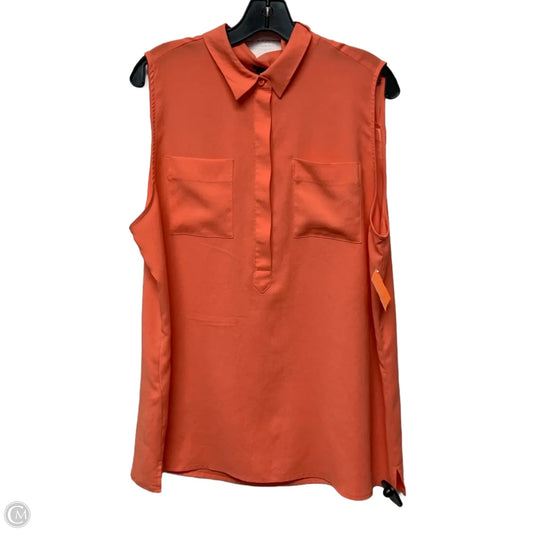 Blouse Sleeveless By Ann Taylor In Orange, Size: Xl