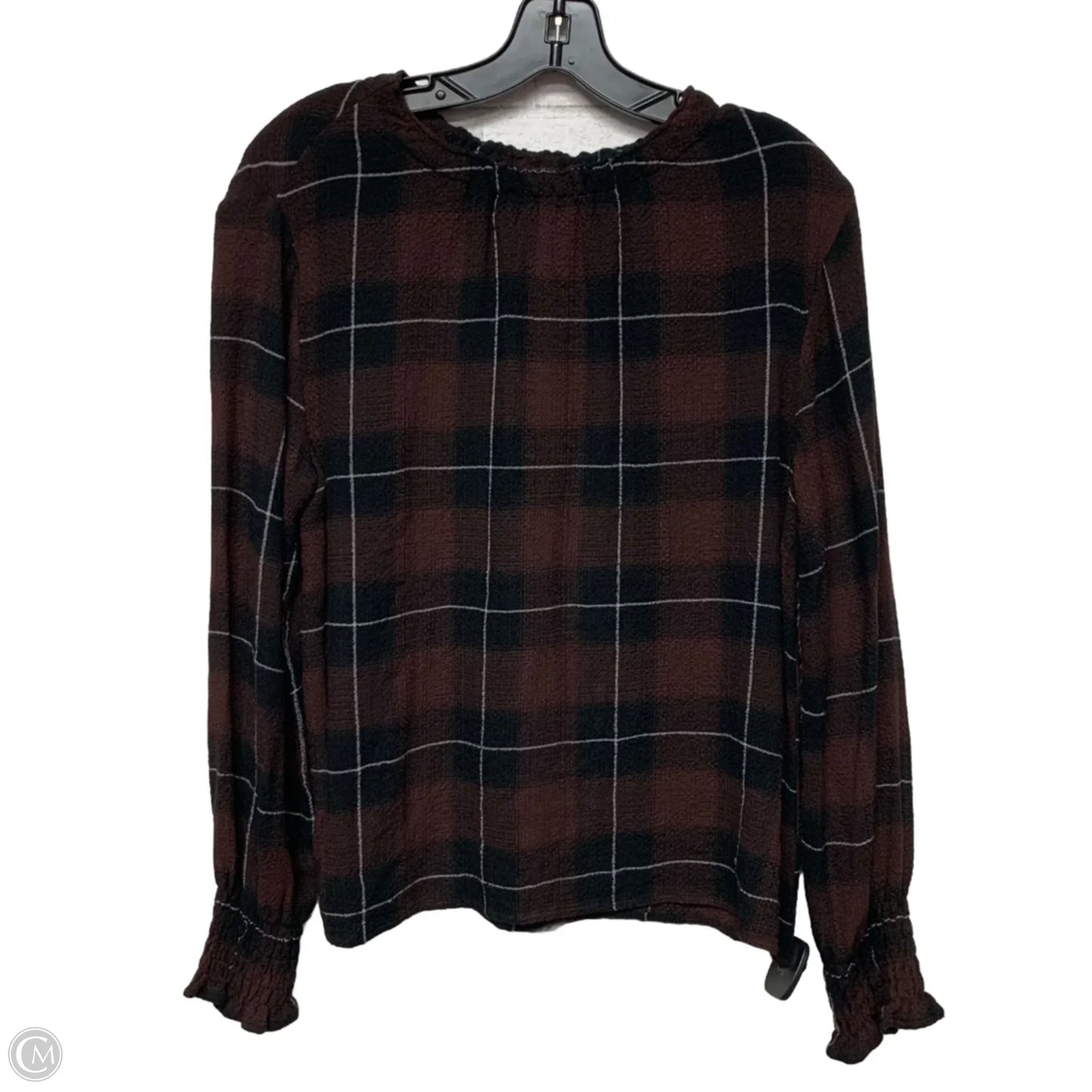 Top Long Sleeve By Cloth & Stone In Black & Brown, Size: Xs
