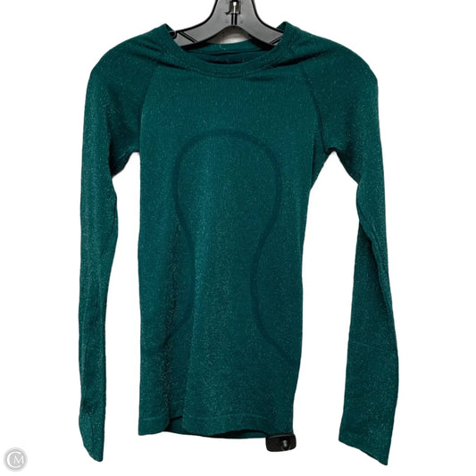Athletic Top Long Sleeve Crewneck By Lululemon In Green, Size: Xs