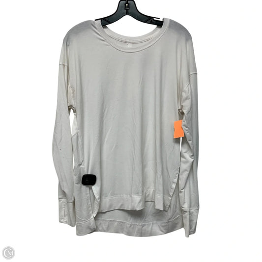 Athletic Top Long Sleeve Crewneck By All In Motion In White, Size: M