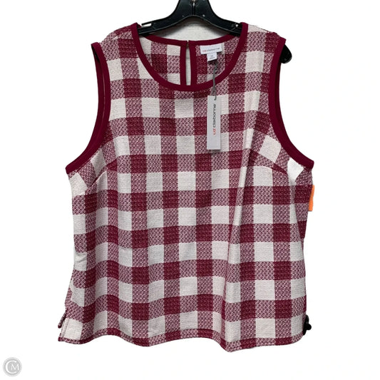 Top Sleeveless By Liz Claiborne In Purple & White, Size: 1x