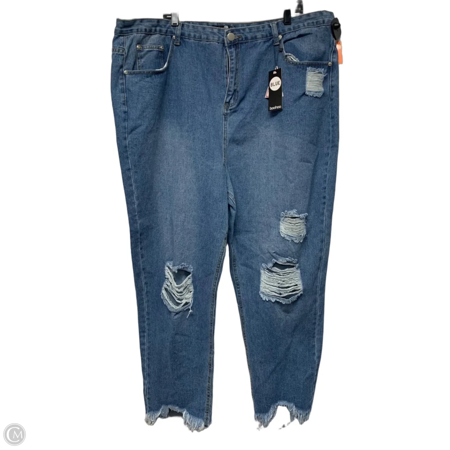 Jeans Boyfriend By Boohoo Boutique In Blue Denim, Size: 18