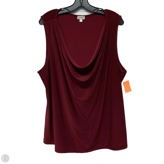 Top Sleeveless By Avenue In Maroon, Size: 3x