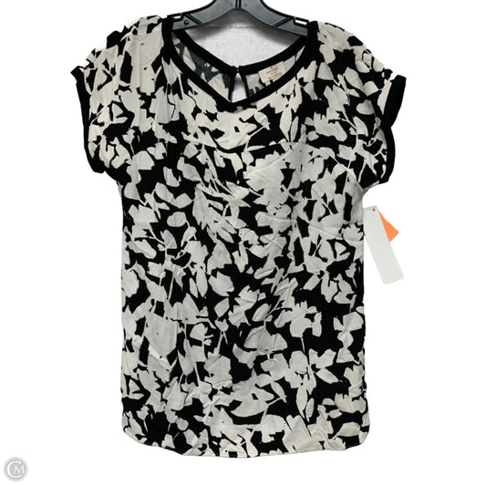 Top Short Sleeve Designer By Kate Spade In Black & White, Size: S