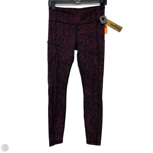 Athletic Leggings By Lululemon In Black & Pink, Size: S