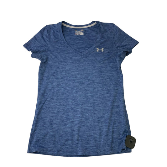 Athletic Top Short Sleeve By Under Armour In Blue, Size: S