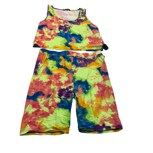 Athletic Shorts 2 Pc By AQ Sports In Tie Dye Print, Size: 1x