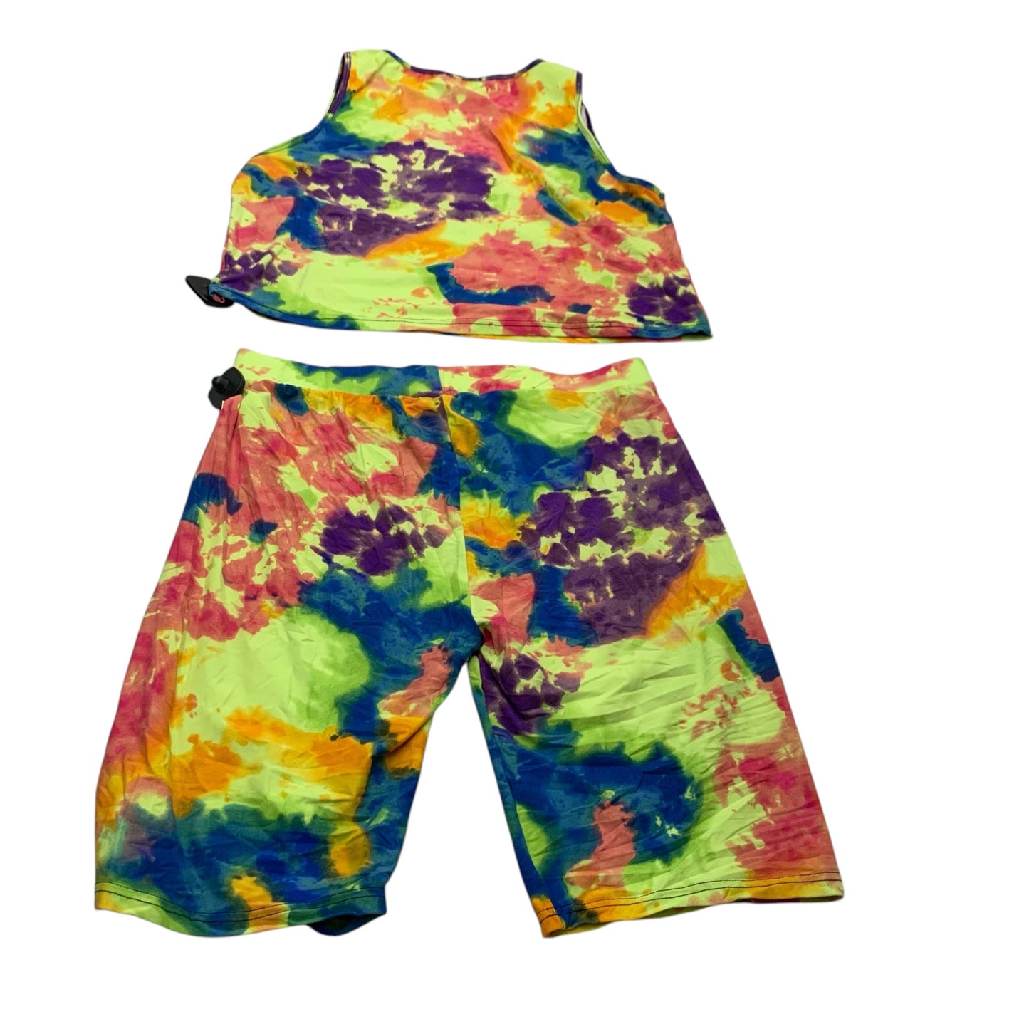 Athletic Shorts 2 Pc By AQ Sports In Tie Dye Print, Size: 1x