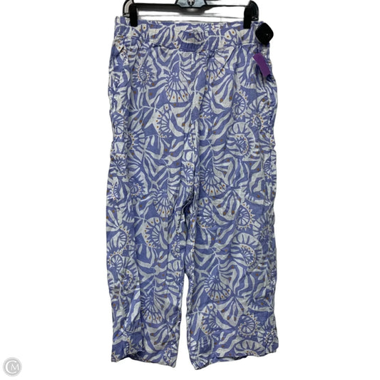 Pants Linen By Nicole By Nicole Miller In Blue & White, Size: L