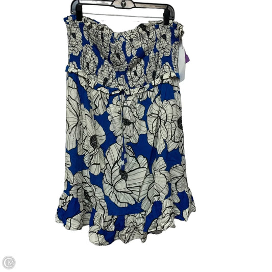 Dress Designer By Farm Rio In Blue & Cream, Size: Xl