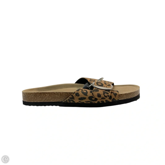 Sandals Flats In Animal Print, Size: 7.5