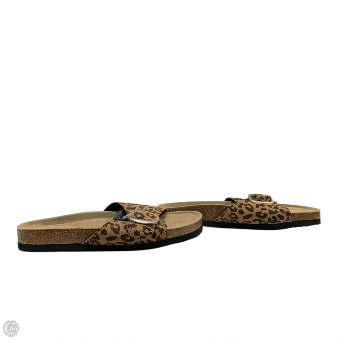 Sandals Flats In Animal Print, Size: 7.5