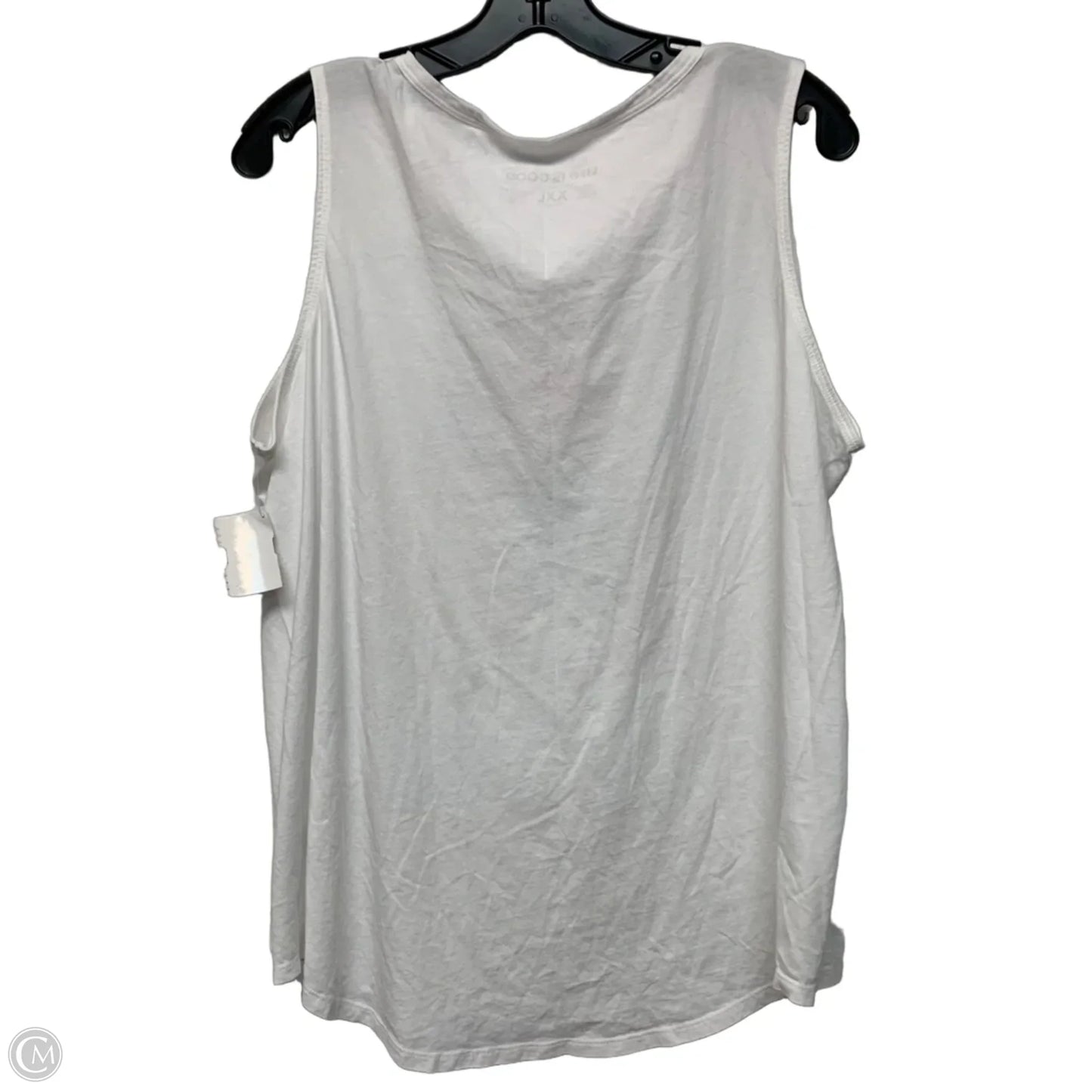 Top Sleeveless By Life Is Good In White, Size: 1x