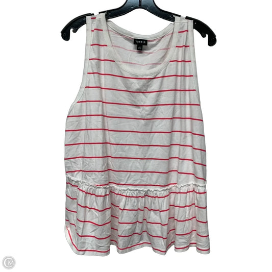 Top Sleeveless By Torrid In Pink & White, Size: 1x