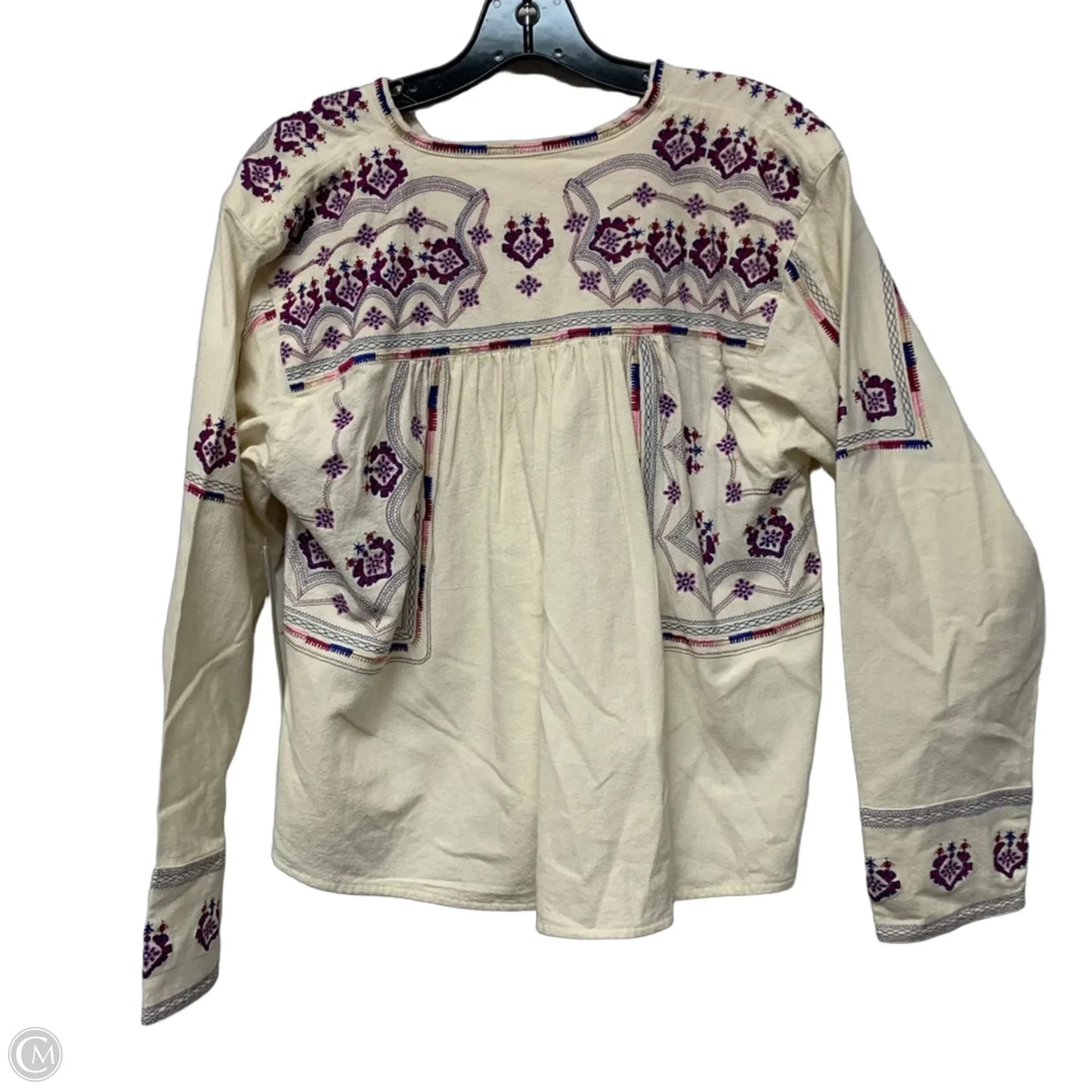 Top Long Sleeve Designer By Isabel Marant In Cream & Purple, Size: Xs