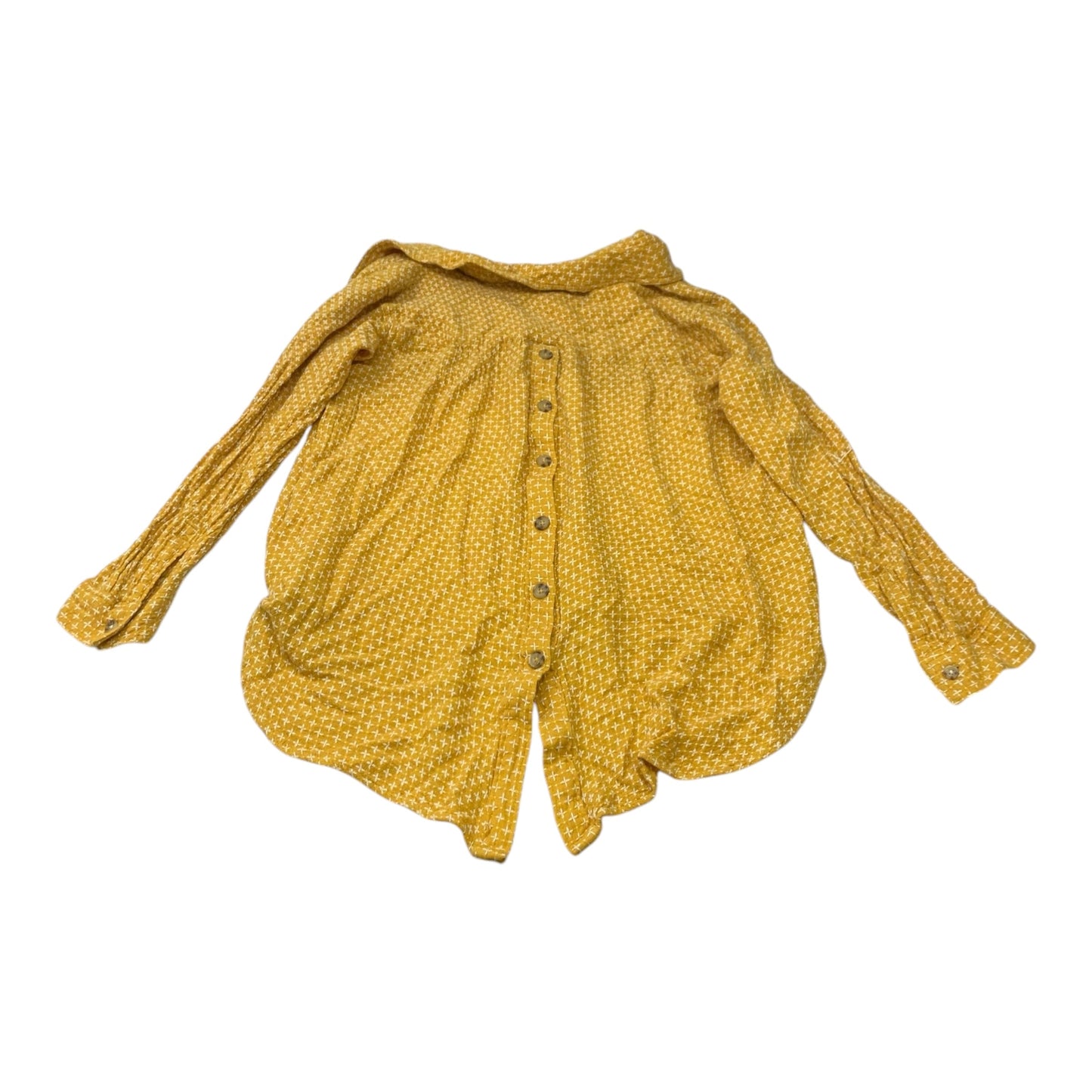 Top Long Sleeve By Anthropologie In Yellow, Size: Xl