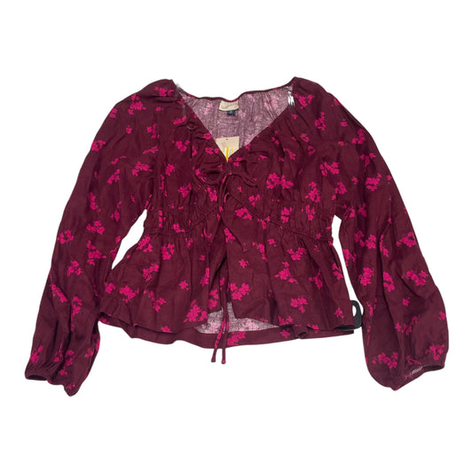 Top Long Sleeve By Universal Thread In Pink & Red, Size: M