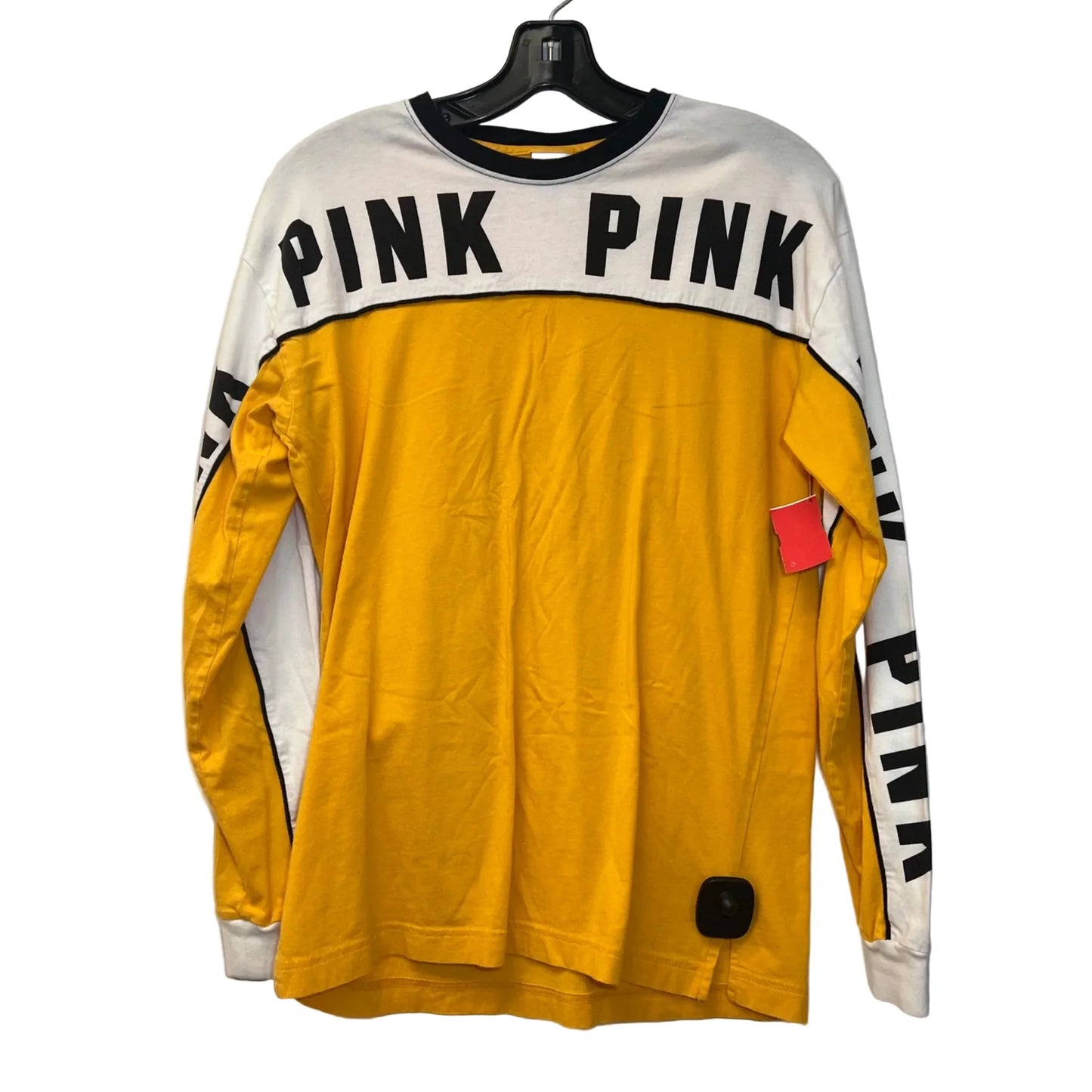 Top Long Sleeve By Pink In White & Yellow, Size: Xs