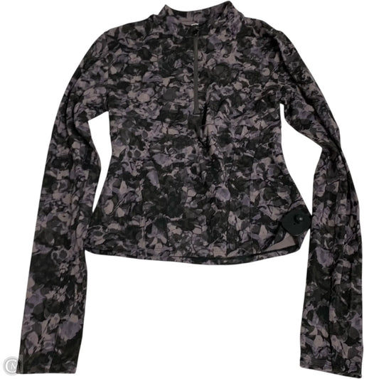 Athletic Top Long Sleeve Collar By Lululemon In Grey & Purple, Size: M