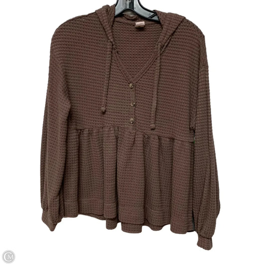 Jacket Shirt By So In Brown, Size: S