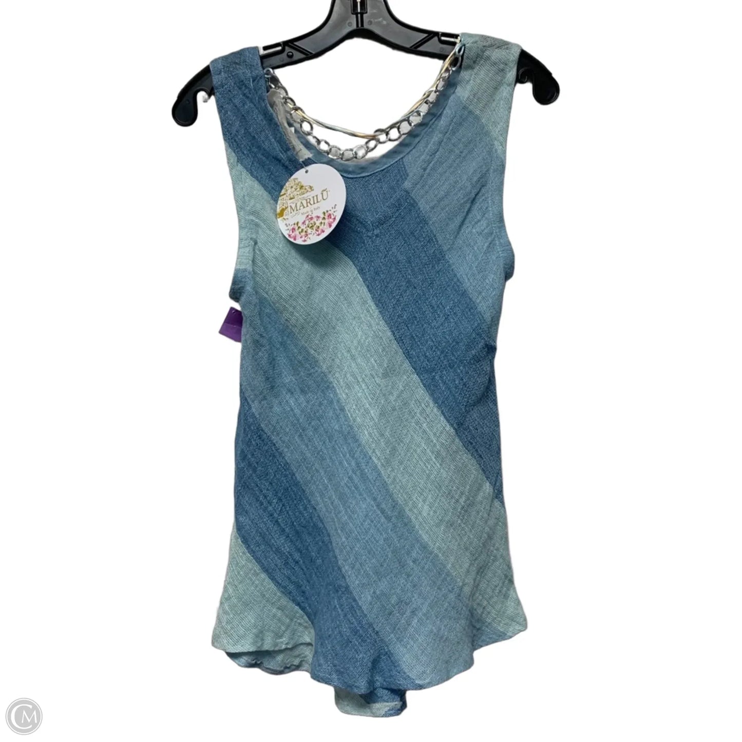 Top Sleeveless By marilu In Blue, Size: S