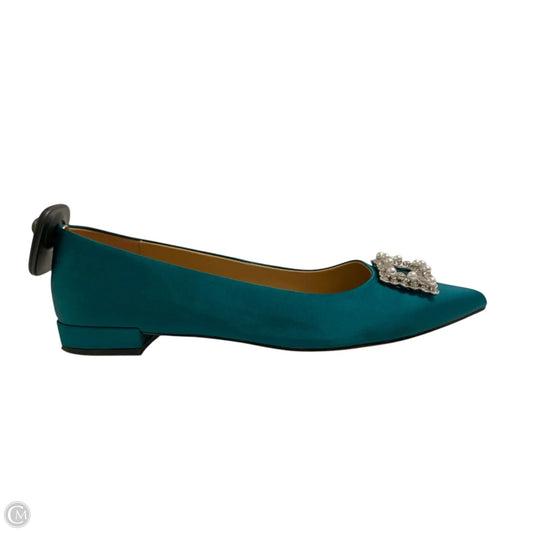 Shoes Flats By J. Crew In Green & Silver, Size: 9