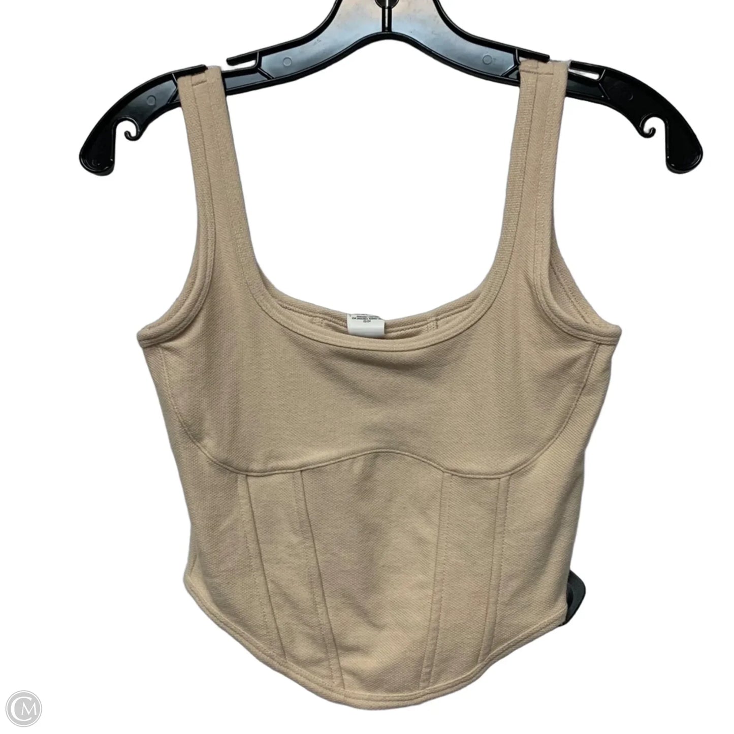 Top Sleeveless By Pink In Cream, Size: S