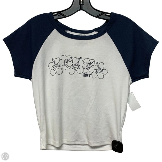 Top Short Sleeve By Roxy In Blue & White, Size: Xl