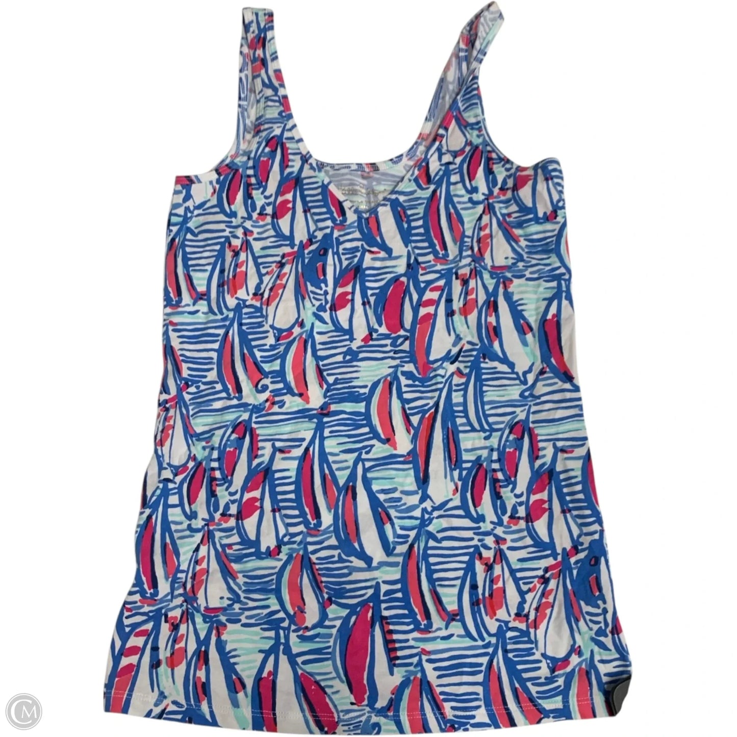 Top Sleeveless Designer By Lilly Pulitzer In Blue & Pink, Size: S