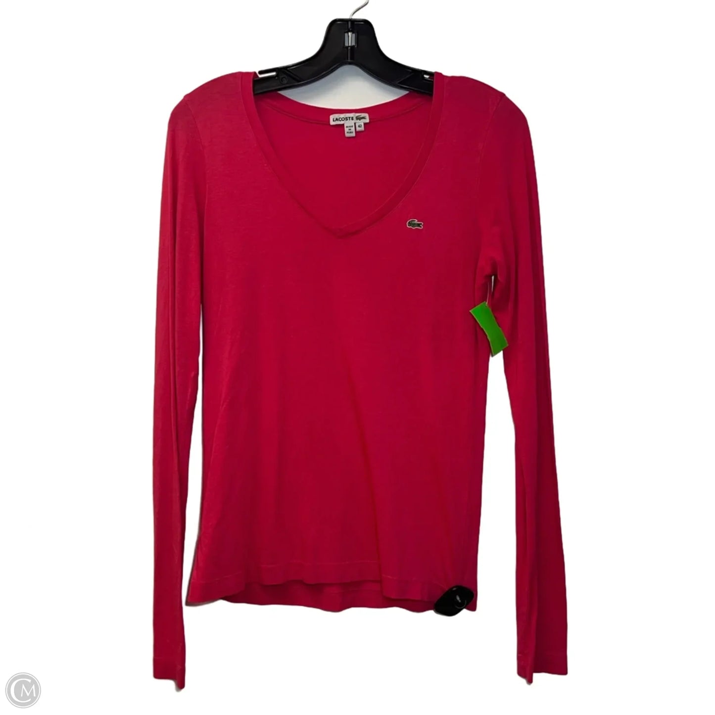 Top Long Sleeve By Lacoste In Pink, Size: S