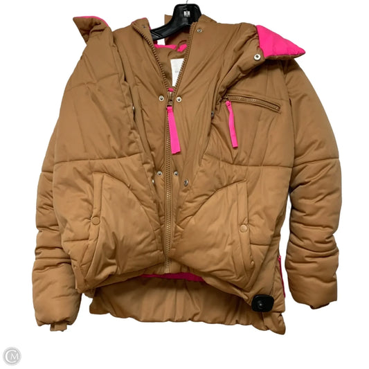 Jacket Puffer & Quilted By Avec Les Filles In Brown & Pink, Size: S