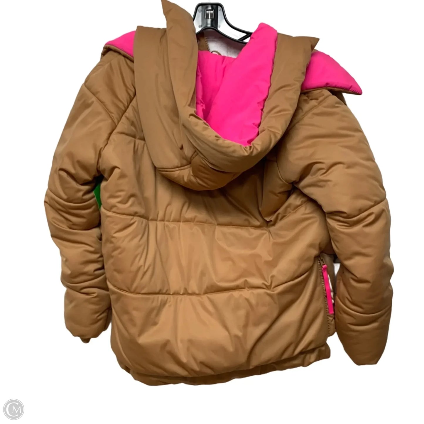 Jacket Puffer & Quilted By Avec Les Filles In Brown & Pink, Size: S