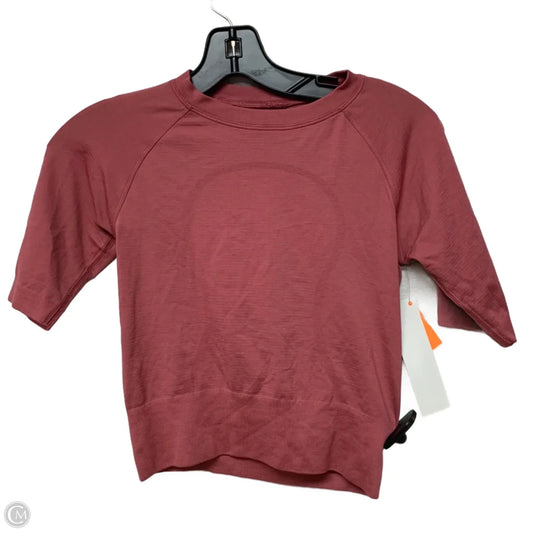 Athletic Top Short Sleeve By Lululemon In Pink, Size: S