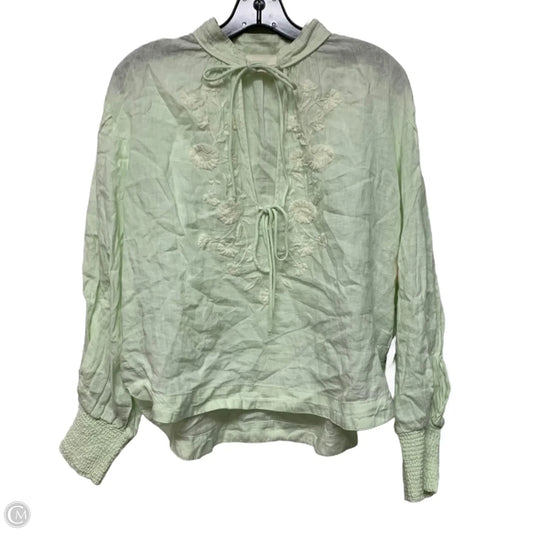 Top Long Sleeve By Anthropologie In Green, Size: S