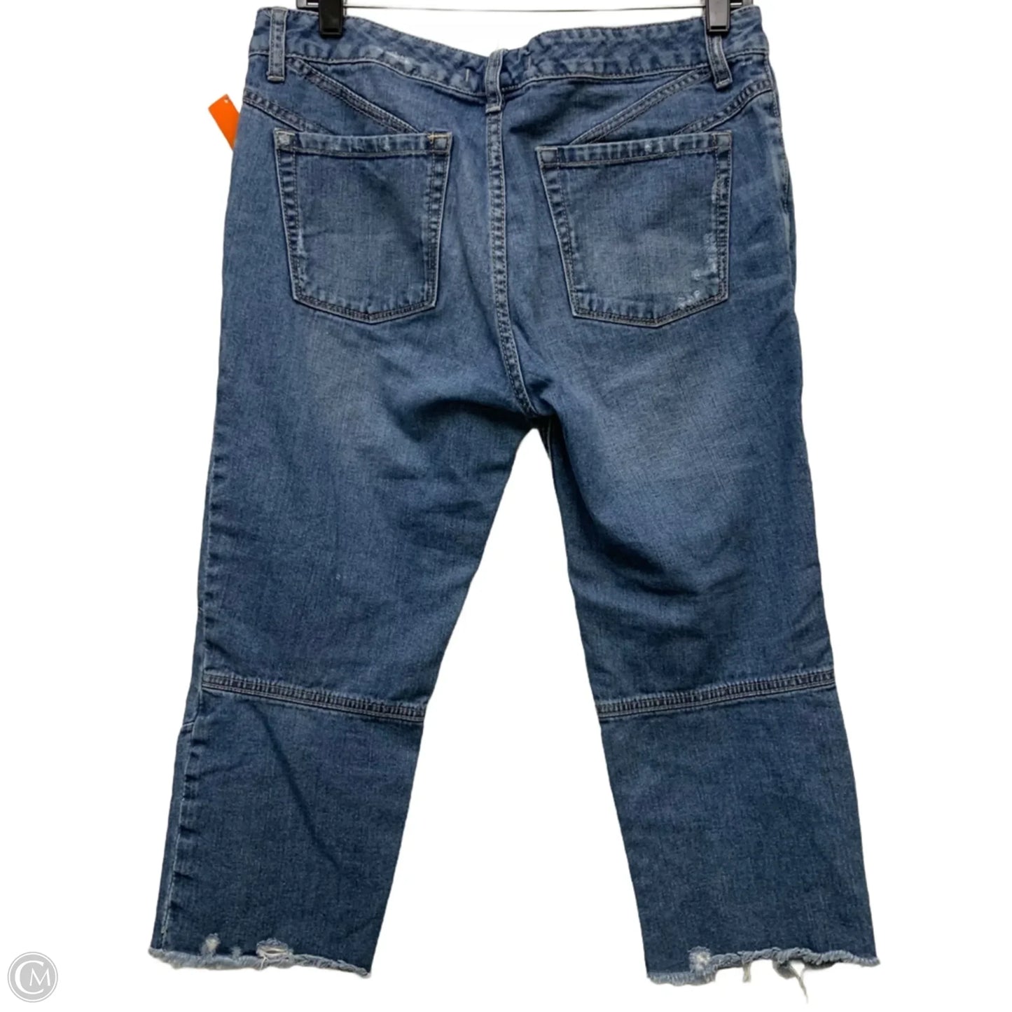 Jeans Cropped By Free People In Blue Denim, Size: 8