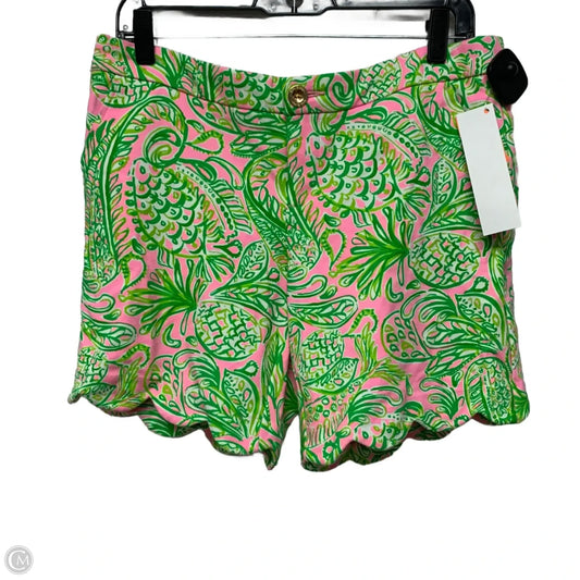 Shorts Designer By Lilly Pulitzer In Green & Pink, Size: M