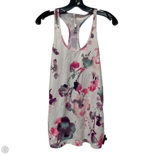 Athletic Tank Top By Lululemon In Pink & White, Size: M