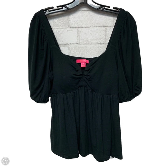 Top Short Sleeve Designer By Lilly Pulitzer In Black, Size: M