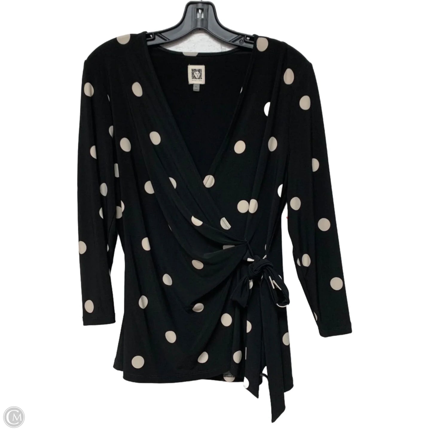 Top Long Sleeve By Anne Klein In Black & White, Size: Lp