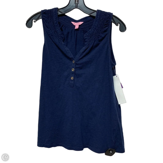 Top Sleeveless Designer By Lilly Pulitzer In Navy, Size: S