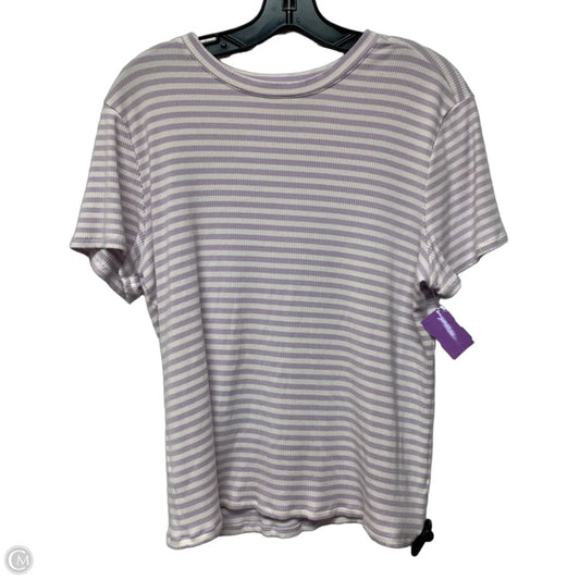 Top Short Sleeve By Elie Tahari In Purple & White, Size: Xl