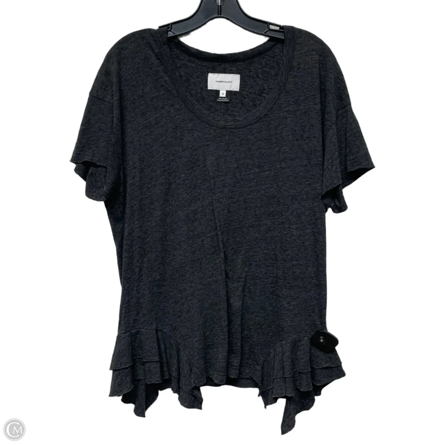 Top Short Sleeve By Current/elliott In Grey, Size: L