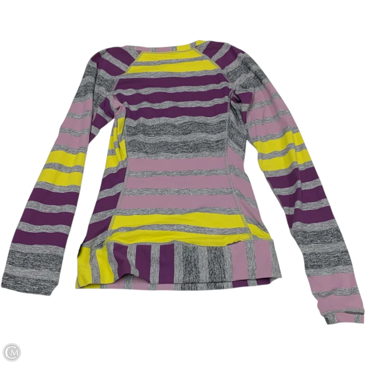 Athletic Top Long Sleeve Crewneck By Lululemon In Grey & Purple, Size: Xs