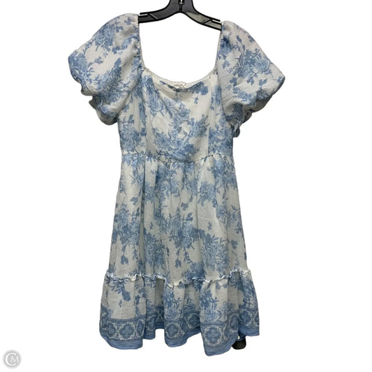 Dress Casual Short By Blu Pepper In Blue & White, Size: M