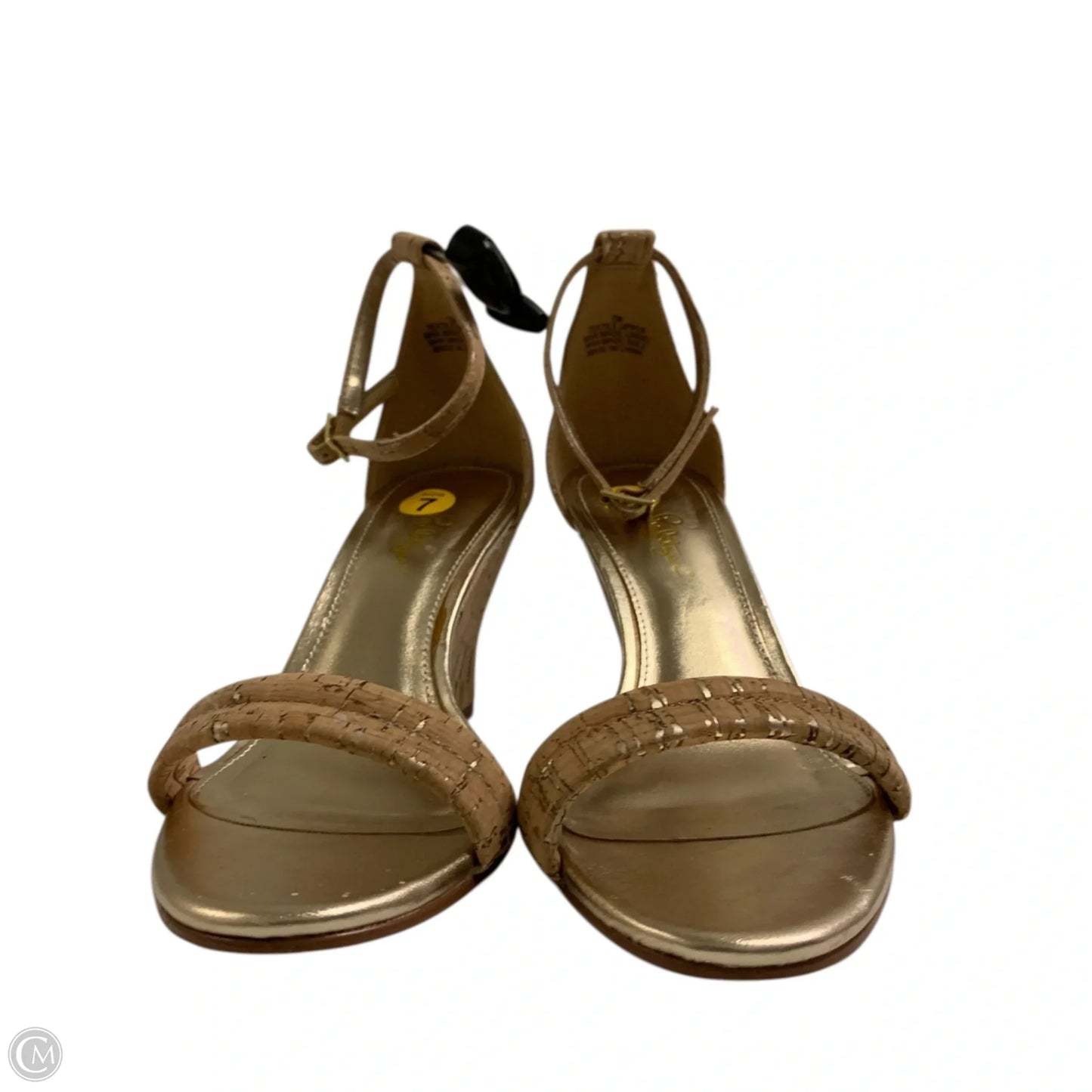 Sandals Designer By Lilly Pulitzer In Brown & Gold, Size: 7