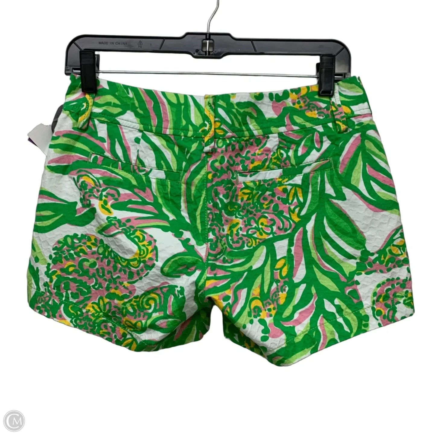 Shorts Designer By Lilly Pulitzer In Green & White, Size: Xxs