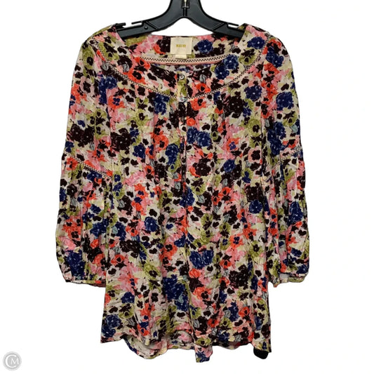 Top Long Sleeve By Maeve In Floral Print, Size: S