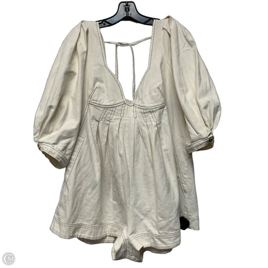 Romper By Free People In Cream Denim, Size: M